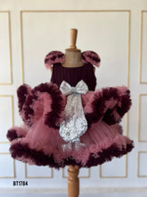 Load image into Gallery viewer, BT1784 Twilight Sparkle Festive Dress - Bordeaux Bliss
