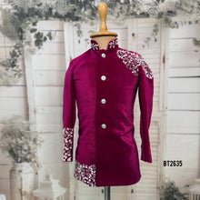 Load image into Gallery viewer, BT2635 Rani Pink Embroidered Sherwani for Baby Boy | Luxury Birthday &amp; Wedding Party Wear
