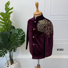 Load image into Gallery viewer, BT2653 Royal Burgundy Velvet Designer Blazer for Boys
