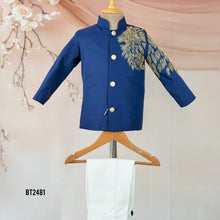 Load image into Gallery viewer, 💙 BT2481 Lion Embroidered  Baby Boy Jodhpuri Suit
