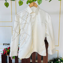 Load image into Gallery viewer, BT2340 🤍 Twinning in Style – Dad &amp; Son Royal White Set 👔✨
