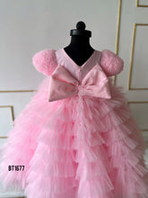 Load image into Gallery viewer, BT1677 Pastel Multi Layer Hand Embroidered Party Wear Frock For Baby Girls
