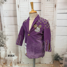 Load image into Gallery viewer, BT2629 Purple Velvet Cartoon Blazer for Baby Boy | Luxury Birthday &amp; Photoshoot Party Wear
