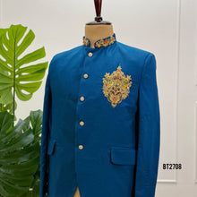 Load image into Gallery viewer, BT2708 Royal Sapphire Designer Jodhpuri Suit for Dad
