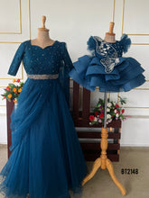 Load image into Gallery viewer, BT2148 Mommy &amp; Me Enchanting Teal Duo for Magical Celebrations 🌟💙
