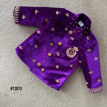 Load image into Gallery viewer, BT2073 👑 Royal Velvet Party Wear Charm: Dress Your Little Prince for Grand Celebrations 🎉
