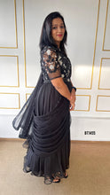 Load image into Gallery viewer, BT1455 Elegant Black Draped  Ensemble - Mommy &amp; Me Edition
