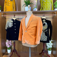 Load image into Gallery viewer, BT2580 Premium Velvet Baby Boy Blazer – Sunset Orange Luxe Edition
