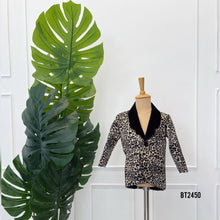 Load image into Gallery viewer, BT2450 Designer Baby Boy Leopard Print Blazer with Velvet Collar
