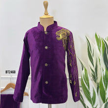 Load image into Gallery viewer, 🐯 BT2468 Royal Panther Baby Boy Velvet Jodhpuri Suit
