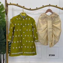 Load image into Gallery viewer, 💚 BT2464 Olive Majesty Dad Kurta with Dhoti Pants
