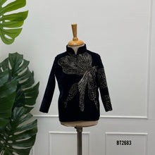 Load image into Gallery viewer, BT2683 Midnight Bloom Butterfly Designer Blazer for Baby Boys
