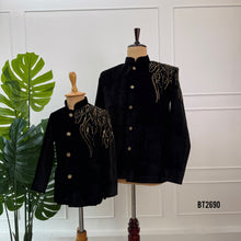 Load image into Gallery viewer, BT2690 Royal Noir Dad &amp; Son Matching Velvet Blazer Set
