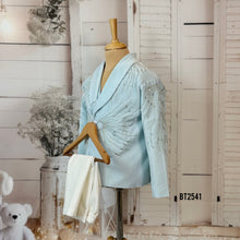 Load image into Gallery viewer, BT2541 Ice Blue Velvet Embroidered Party Blazer for Kids
