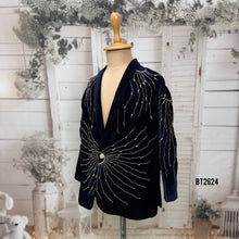 Load image into Gallery viewer, BT2624 Midnight Starburst Handwork Blazer for Baby Boy | Luxury Birthday &amp; Party Wear

