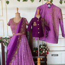 Load image into Gallery viewer, BT2339 👑 Royal Purple Family Twinning Set – A Celebration in Style 💜✨
