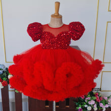 Load image into Gallery viewer, BT2255 🎀 Dazzling Red Bow Princess Dress – The Perfect Party Dream! ✨👑

