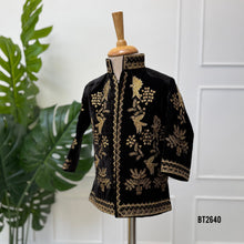 Load image into Gallery viewer, BT2640 Royal Black Embroidered Sherwani for Baby Boy | Luxury Wedding &amp; Birthday Party Wear

