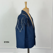 Load image into Gallery viewer, BT2554 Midnight Blue Beaded Blazer | Premium Party Wear for Boys
