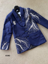 Load image into Gallery viewer, BT2083 🌌 Little Prince’s Navy Charm Party Wear Blazer For Little Boys 👑
