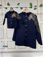 Load image into Gallery viewer, BT1994 Navy Gold Dad &amp; Son Lion King Ensemble 🦁✨
