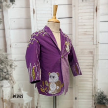 Load image into Gallery viewer, BT2629 Purple Velvet Cartoon Blazer for Baby Boy | Luxury Birthday &amp; Photoshoot Party Wear
