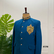 Load image into Gallery viewer, BT2708 Royal Sapphire Designer Jodhpuri Suit for Dad
