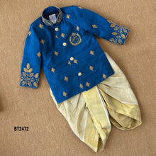 Load image into Gallery viewer, 💙 BT2472 Royal Blue Heritage Baby Boy Jodhpuri with Dhoti Pants
