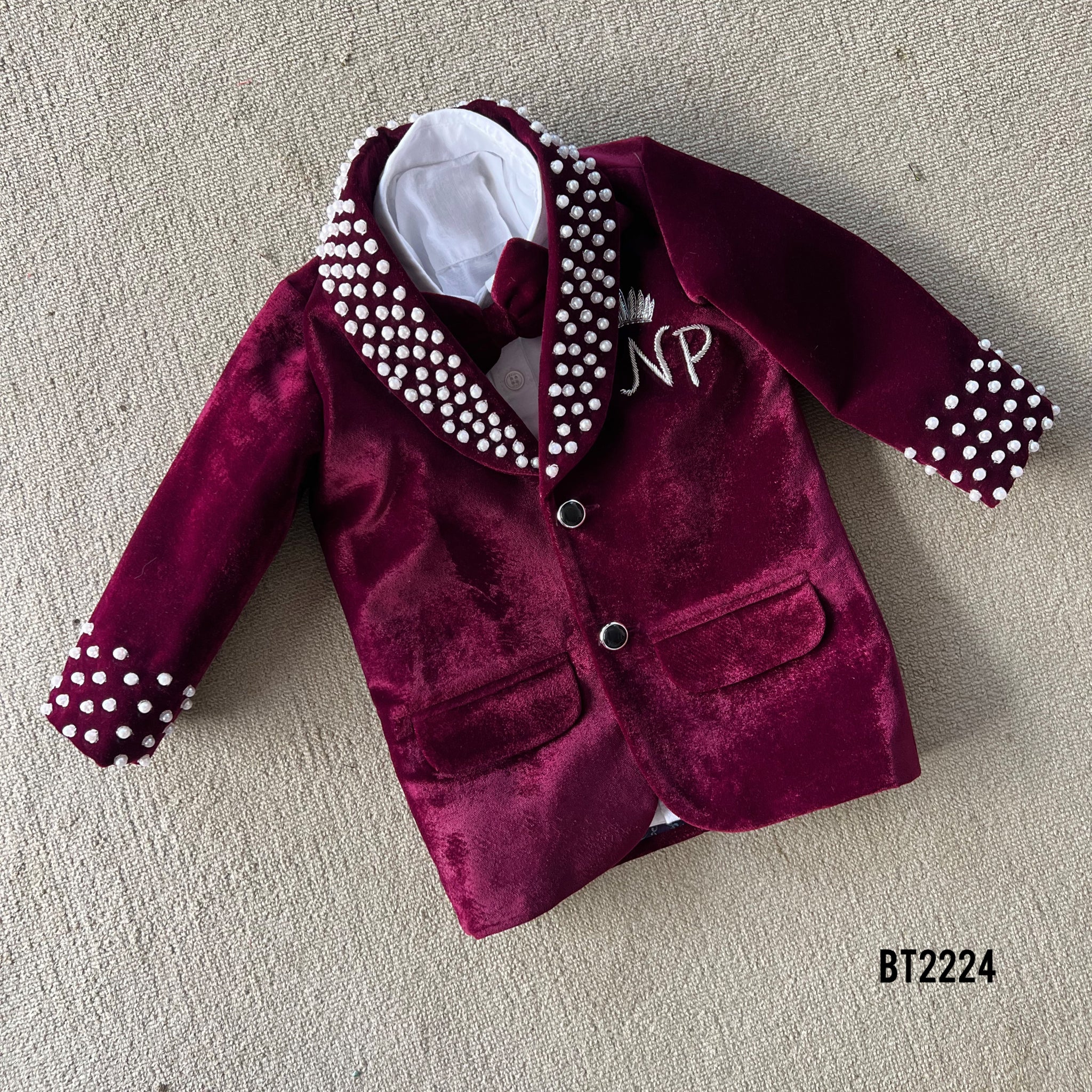 Baby Suit Baby Boy Velvet Jacket Bow Tie Velvet Suit For Baby Boy