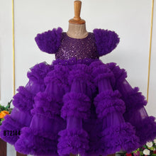 Load image into Gallery viewer, BT2144  Royal Plum Ruffle Dream Dress 💜👑
