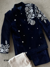 Load image into Gallery viewer, BT2091 🌌 Midnight Majesty: Elegant Navy  Party Wear Ensemble for Little Princes 🌌
