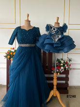 Load image into Gallery viewer, BT2148 Mommy &amp; Me Enchanting Teal Duo for Magical Celebrations 🌟💙
