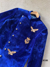 Load image into Gallery viewer, BT2195 Royal Blue Eagle Boys Party Wear Sherwani: Bold and Majestic Look 🦅✨
