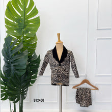 Load image into Gallery viewer, BT2450 Designer Baby Boy Leopard Print Blazer with Velvet Collar
