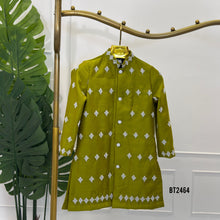 Load image into Gallery viewer, 💚 BT2464 Olive Majesty Dad Kurta with Dhoti Pants
