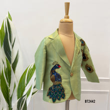 Load image into Gallery viewer, BT2442 Designer Baby Boy Party Wear Blazer with Peacock Handwork
