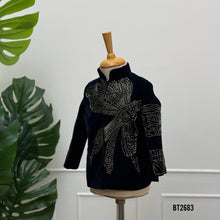 Load image into Gallery viewer, BT2683 Midnight Bloom Butterfly Designer Blazer for Baby Boys
