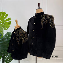 Load image into Gallery viewer, BT2690 Royal Noir Dad &amp; Son Matching Velvet Blazer Set
