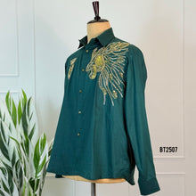 Load image into Gallery viewer, BT2503 Emerald Green Family Combo Outfit | Dad, Mom &amp; Baby Matching Party Wear Set
