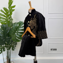 Load image into Gallery viewer, BT2650 Black Velvet Dragon Designer Party Wear Sherwani for Baby Boys
