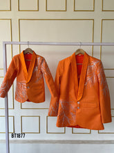 Load image into Gallery viewer, BT1877 Gleaming Coral - Embroidered Boys Party Wear Blazer
