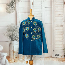 Load image into Gallery viewer, BT2513 Peacock Theme Velvet Party Wear Blazer for Baby Boy
