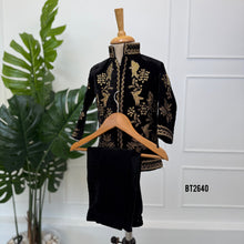 Load image into Gallery viewer, BT2640 Royal Black Embroidered Sherwani for Baby Boy | Luxury Wedding &amp; Birthday Party Wear
