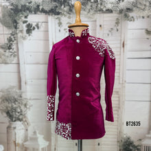 Load image into Gallery viewer, BT2635 Rani Pink Embroidered Sherwani for Baby Boy | Luxury Birthday &amp; Wedding Party Wear
