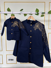 Load image into Gallery viewer, BT1994 Navy Gold Dad &amp; Son Lion King Ensemble 🦁✨
