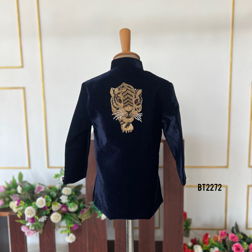 BT2272  Majestic Tiger Velvet Blazer – Rule Every Celebration with Fierce Style! 👑🔥