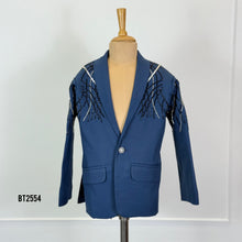 Load image into Gallery viewer, BT2554 Midnight Blue Beaded Blazer | Premium Party Wear for Boys

