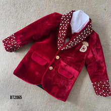 Load image into Gallery viewer, BT2065 Royal Red Velvet Party Wear Suit for Your Little Boys 👑❤️
