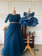 Load image into Gallery viewer, BT2148 Mommy &amp; Me Enchanting Teal Duo for Magical Celebrations 🌟💙
