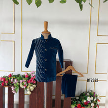 Load image into Gallery viewer, BT2332 💙 Dapper Dad-Son Duo – Midnight Blue Sherwani Set 💙
